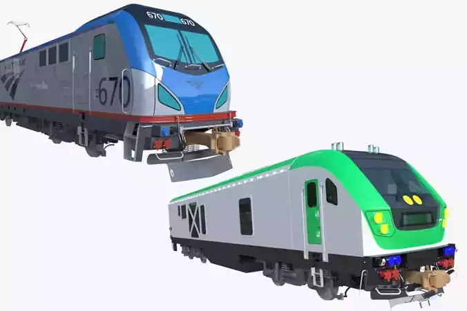 Locomotives Siemens ACS-64 and SC-44 3D Model Collection