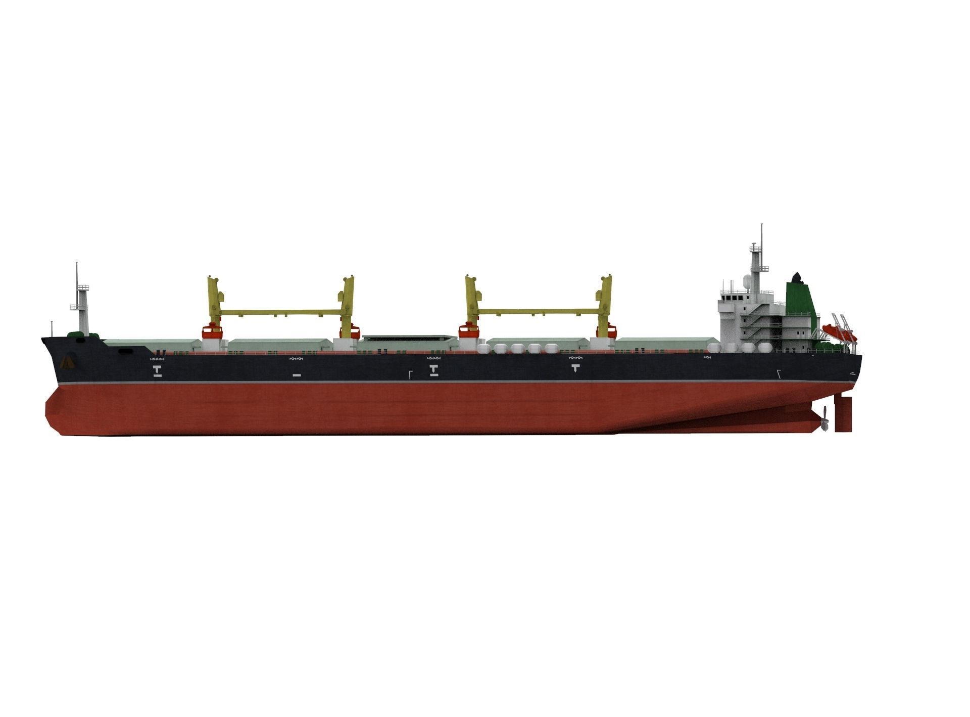Bulk  carrier lowpoly Low-poly 3D model_2
