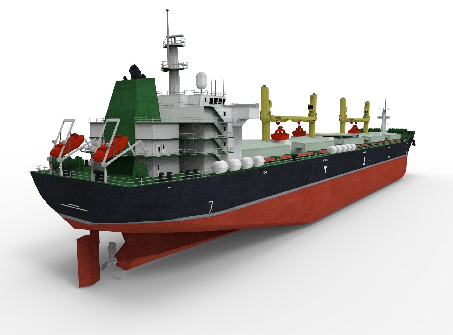 Bulk  carrier lowpoly Low-poly 3D model_3