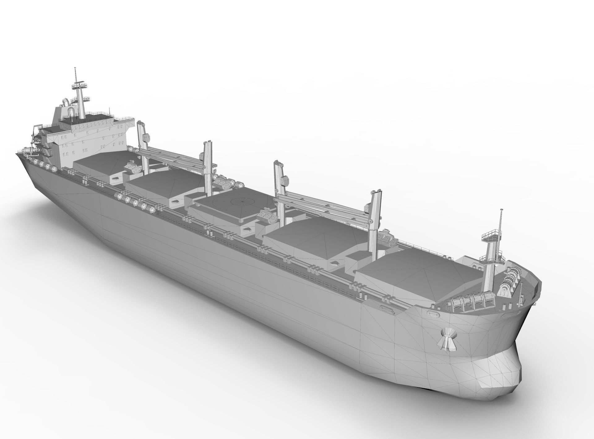 Bulk  carrier lowpoly Low-poly 3D model_4