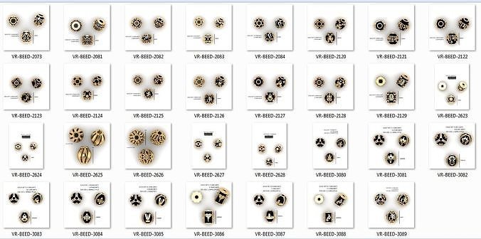 128 3dm and 37 stl para ball beads bulk collection  3D print model