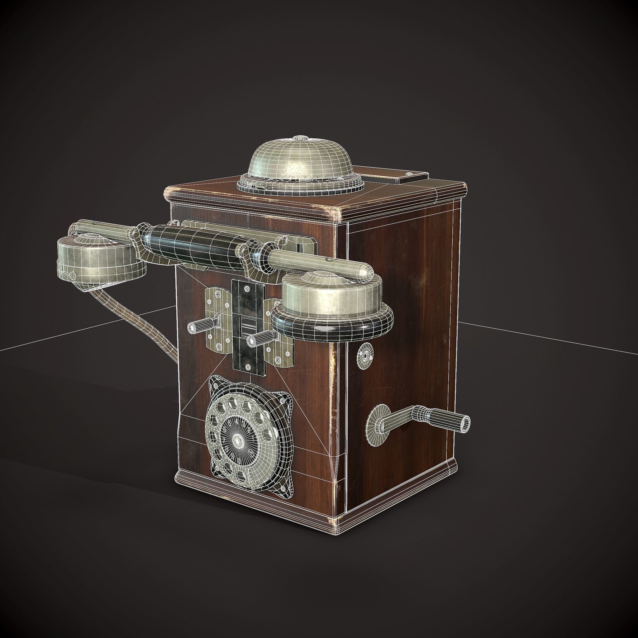 Old Phone Low-poly 3D model_7