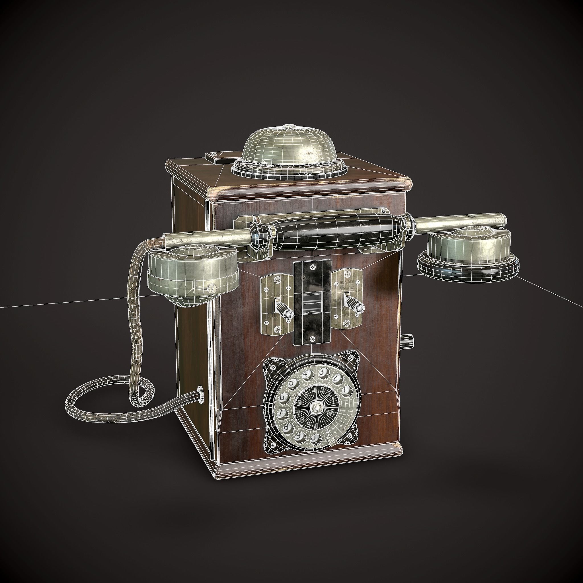Old Phone Low-poly 3D model_6