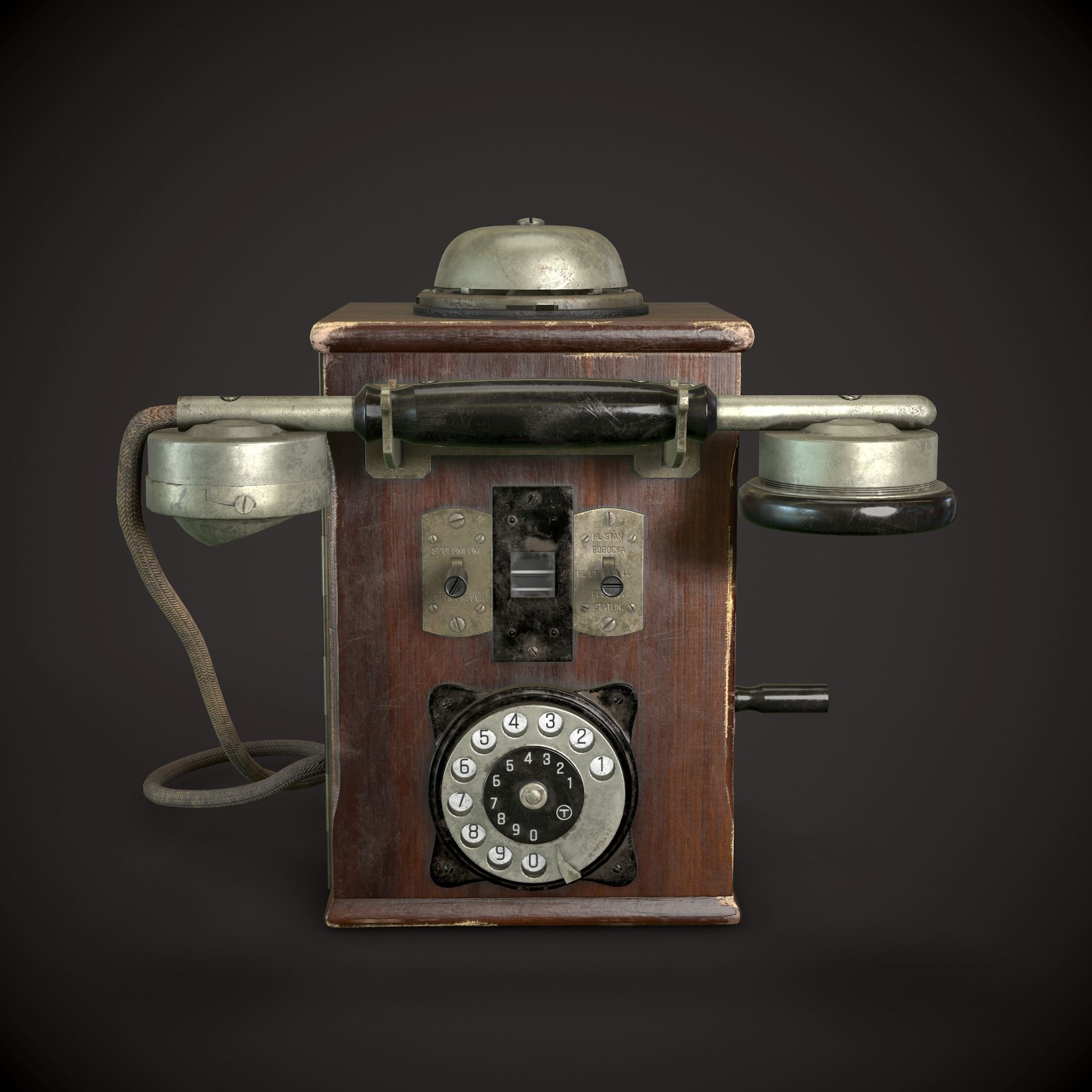 Old Phone Low-poly 3D model_1