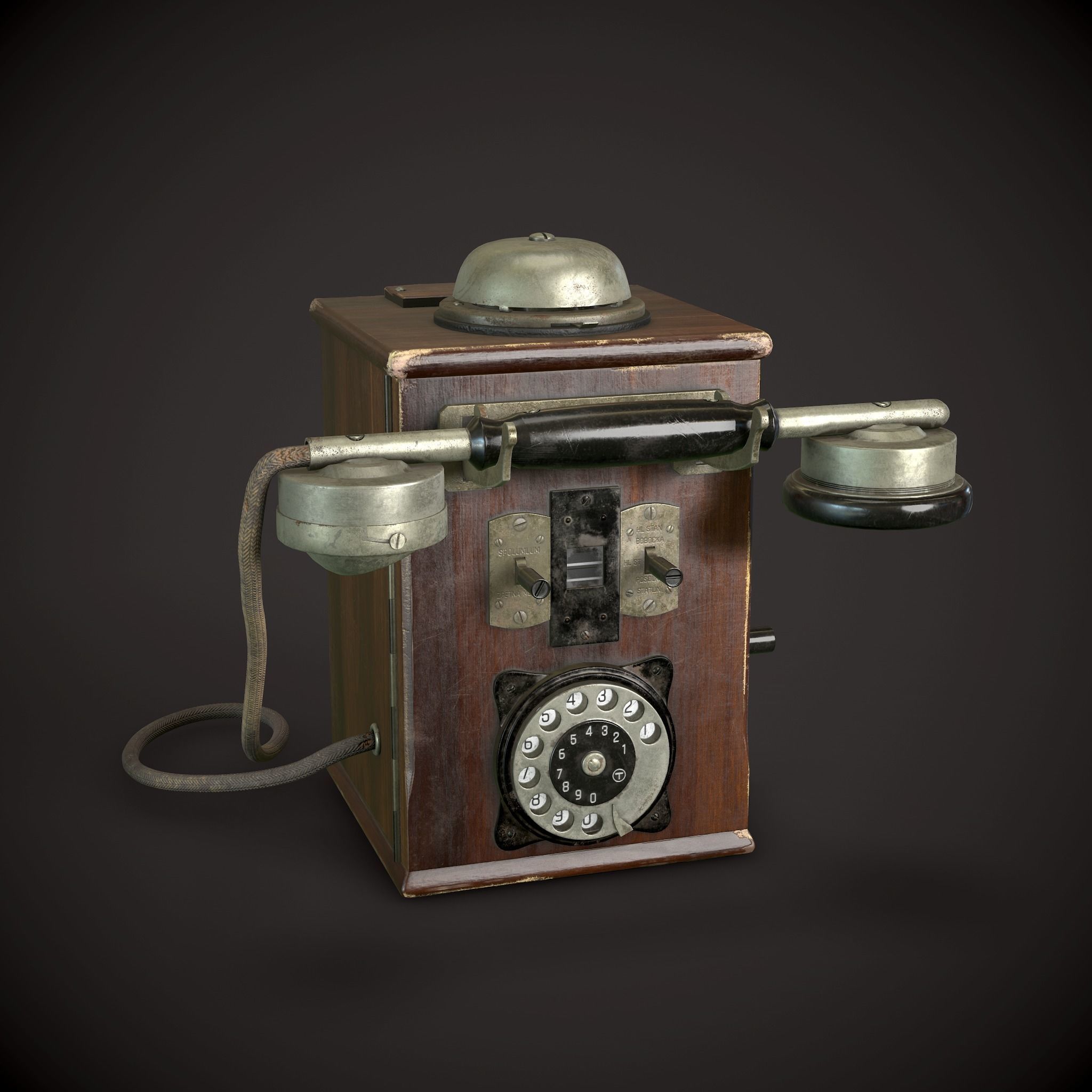 Old Phone Low-poly 3D model_0
