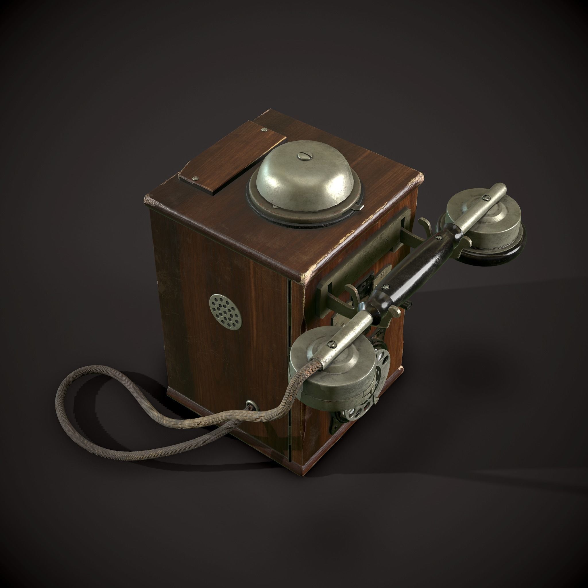 Old Phone Low-poly 3D model_4