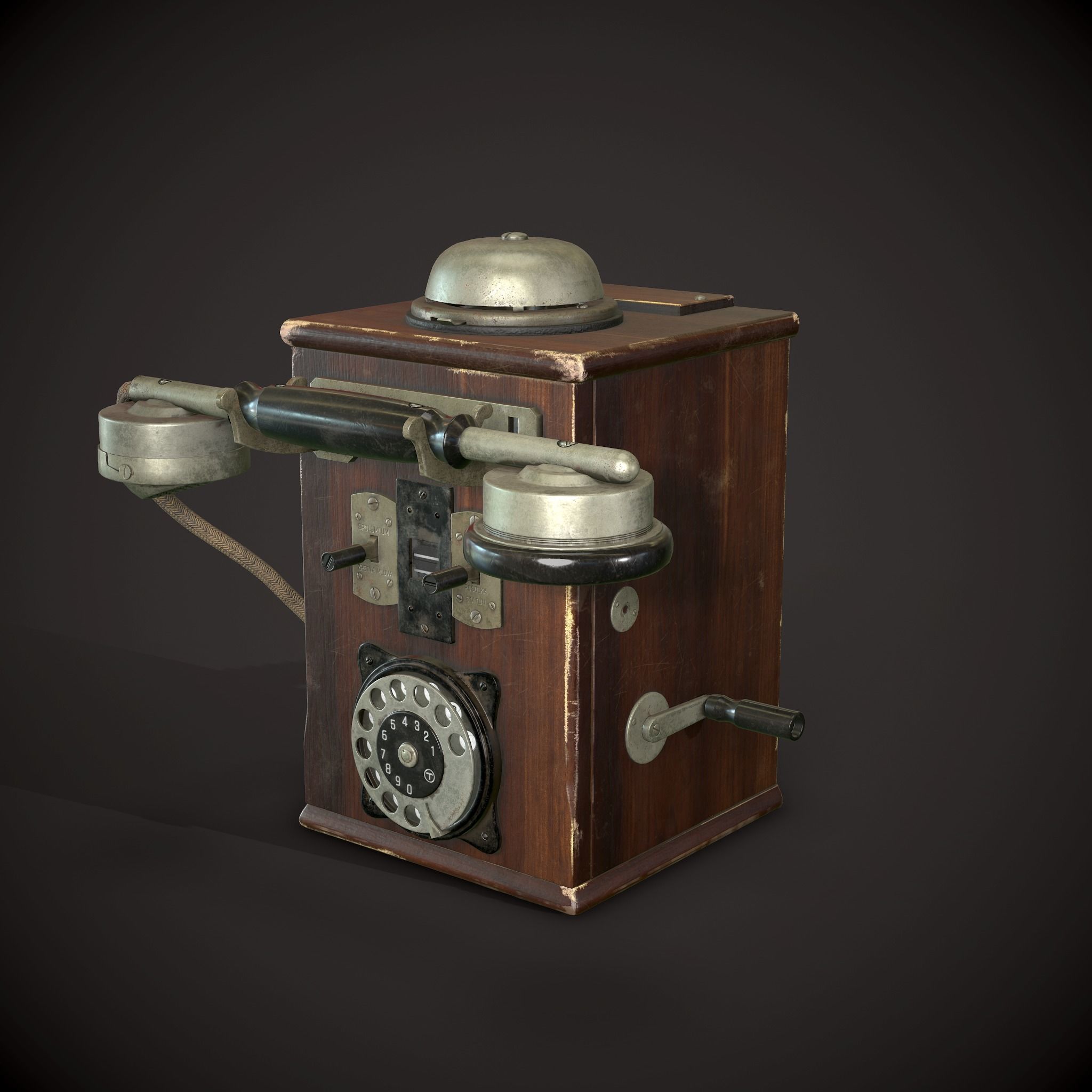 Old Phone Low-poly 3D model_2