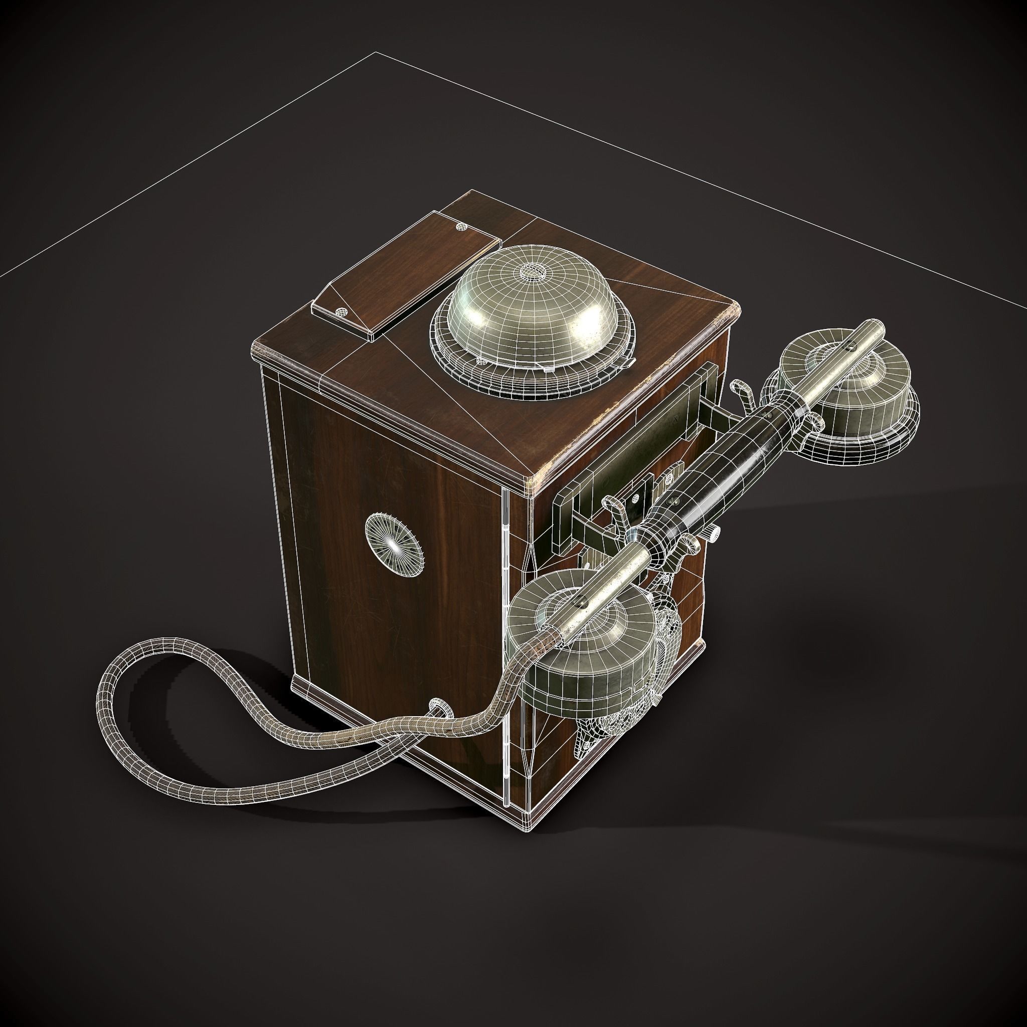 Old Phone Low-poly 3D model_9