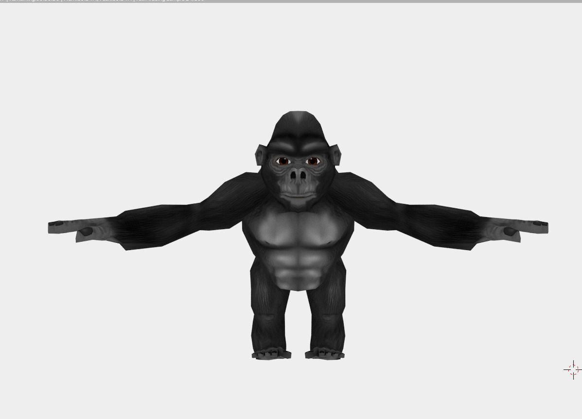 Gorilla cartoon Low-poly 3D model_6