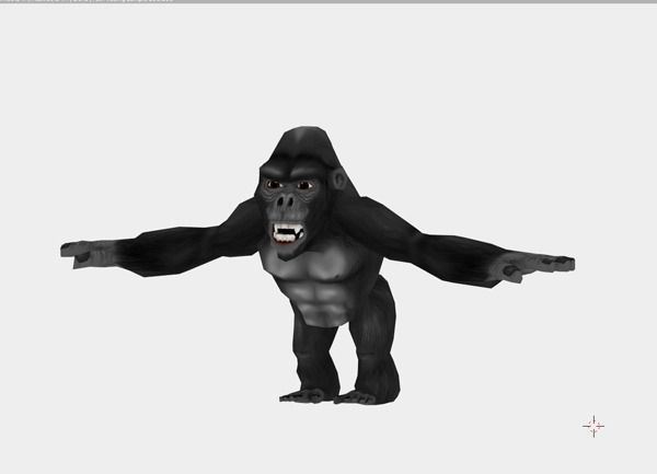 Gorilla cartoon Low-poly 3D model_1