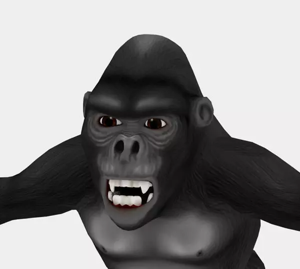 Gorilla cartoon Low-poly 3D model_0