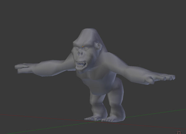 Gorilla cartoon Low-poly 3D model_4