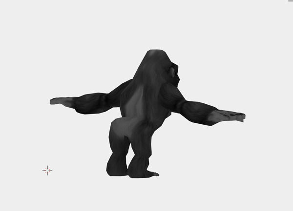 Gorilla cartoon Low-poly 3D model_3