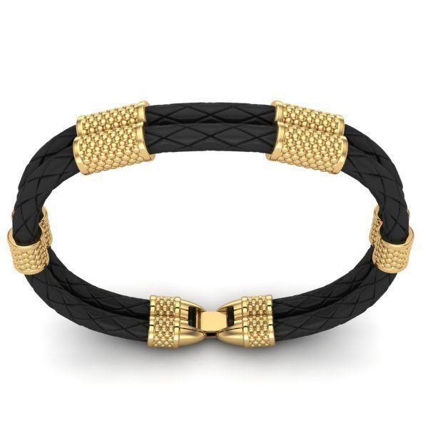 MEN LEATHER BRACELET 3D print model_1