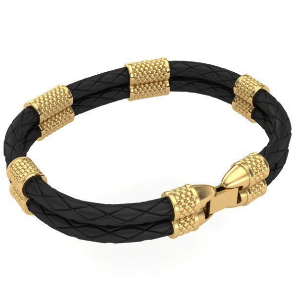 MEN LEATHER BRACELET 3D print model_2