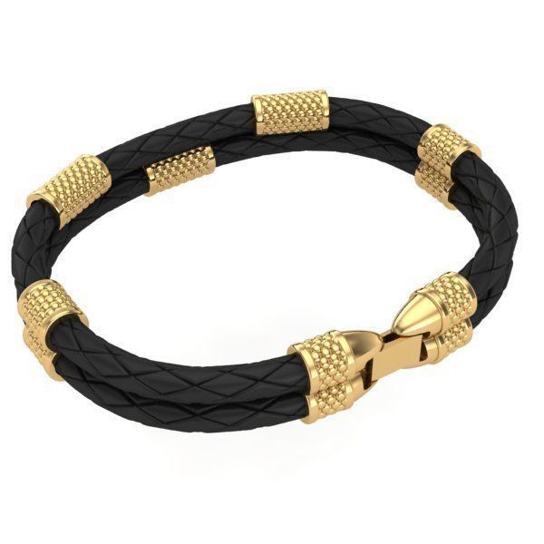 MEN LEATHER BRACELET 3D print model_2