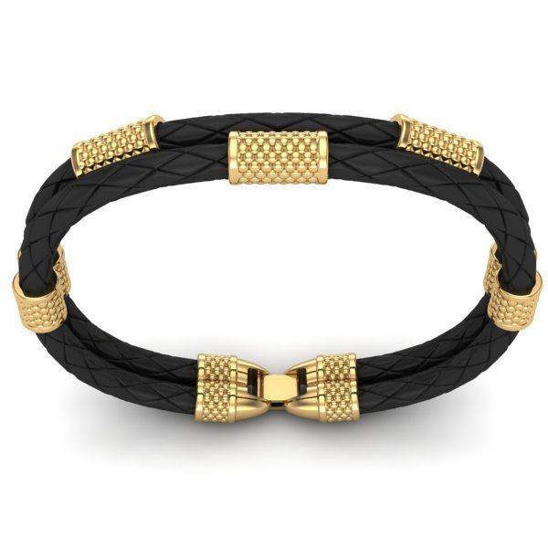 MEN LEATHER BRACELET 3D print model_1