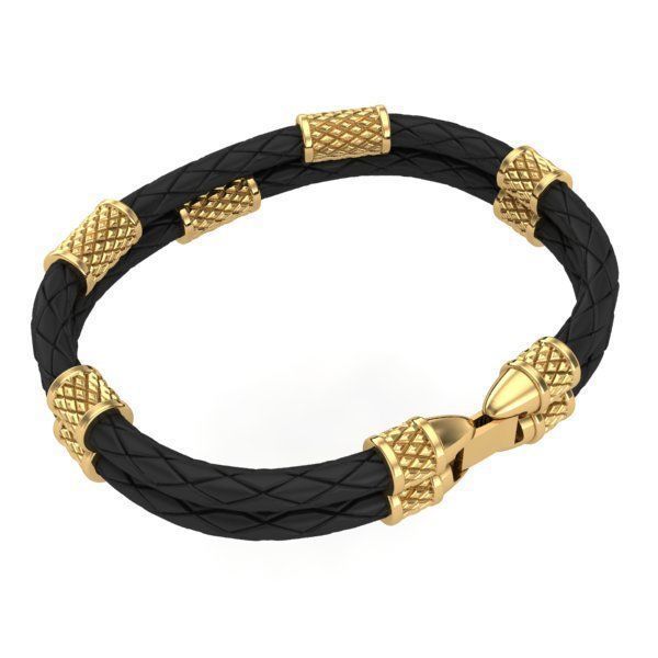 MEN LEATHER BRACELET 3D print model_2