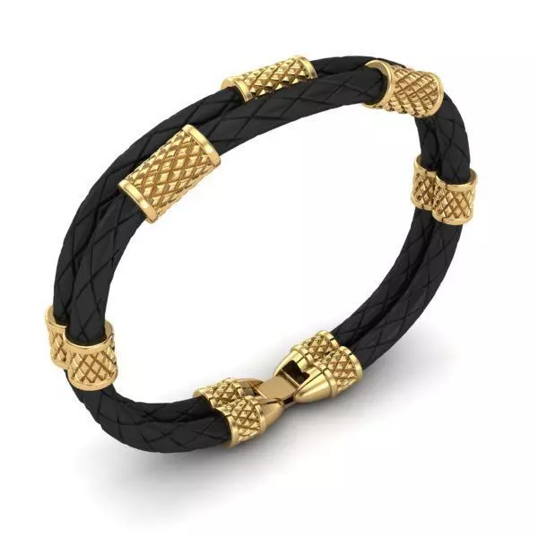 MEN LEATHER BRACELET 3D print model_0