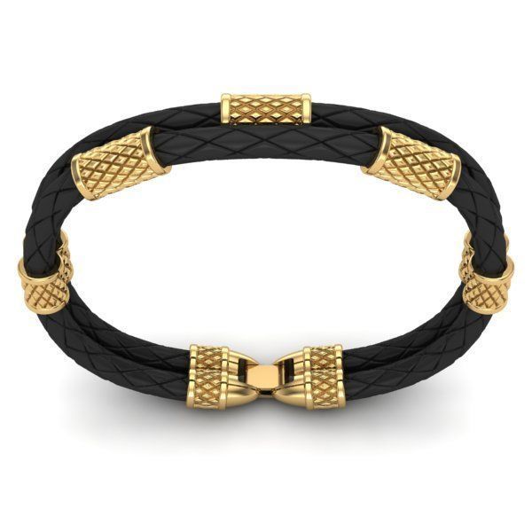MEN LEATHER BRACELET 3D print model_1