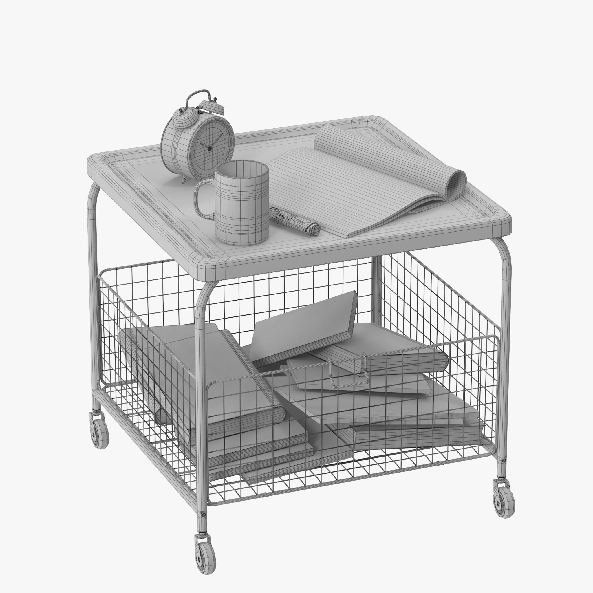 LALLEROD metal cart with books 3D model_9