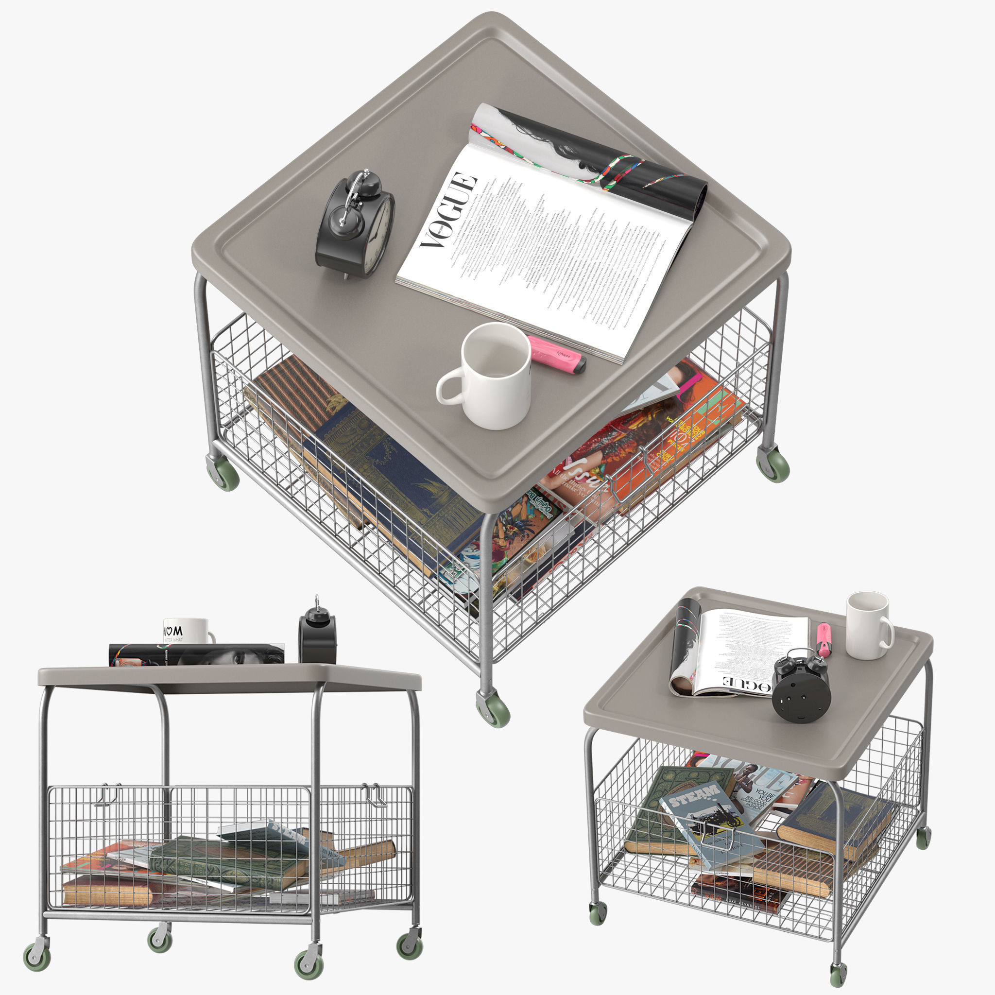 LALLEROD metal cart with books 3D model_8
