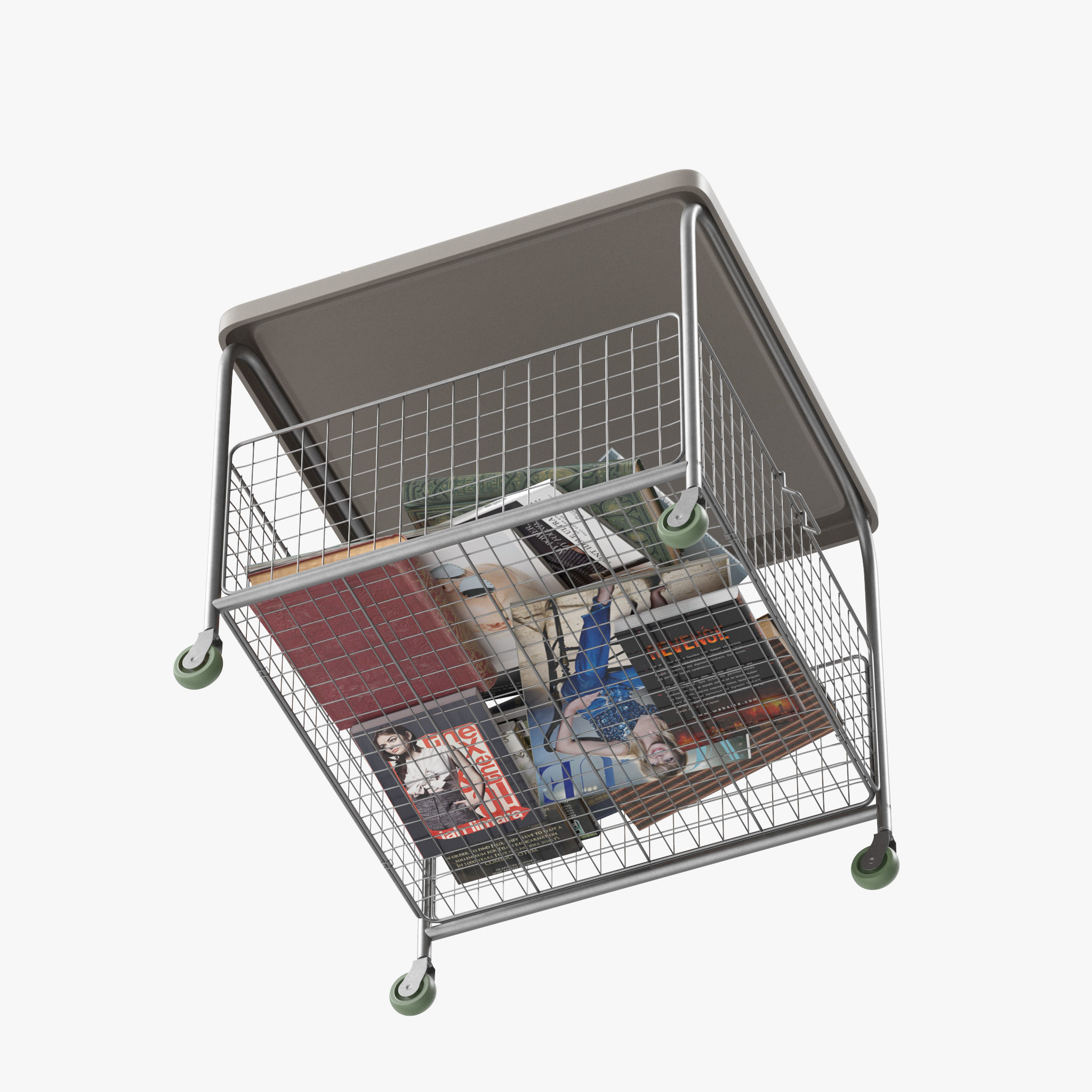 LALLEROD metal cart with books 3D model_7