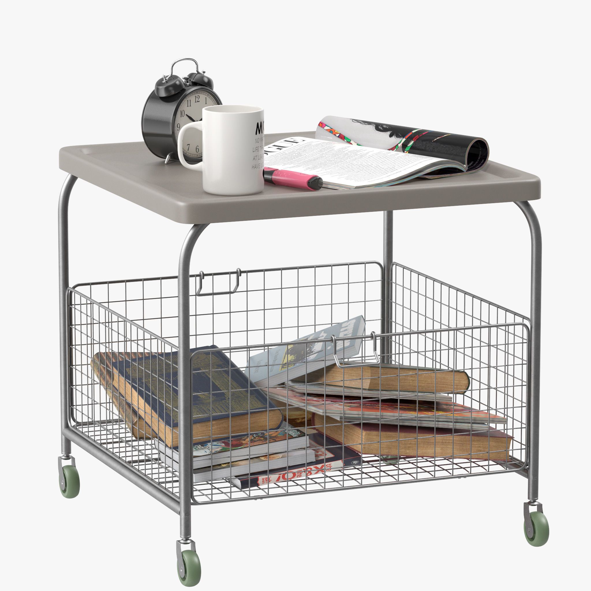 LALLEROD metal cart with books 3D model_2