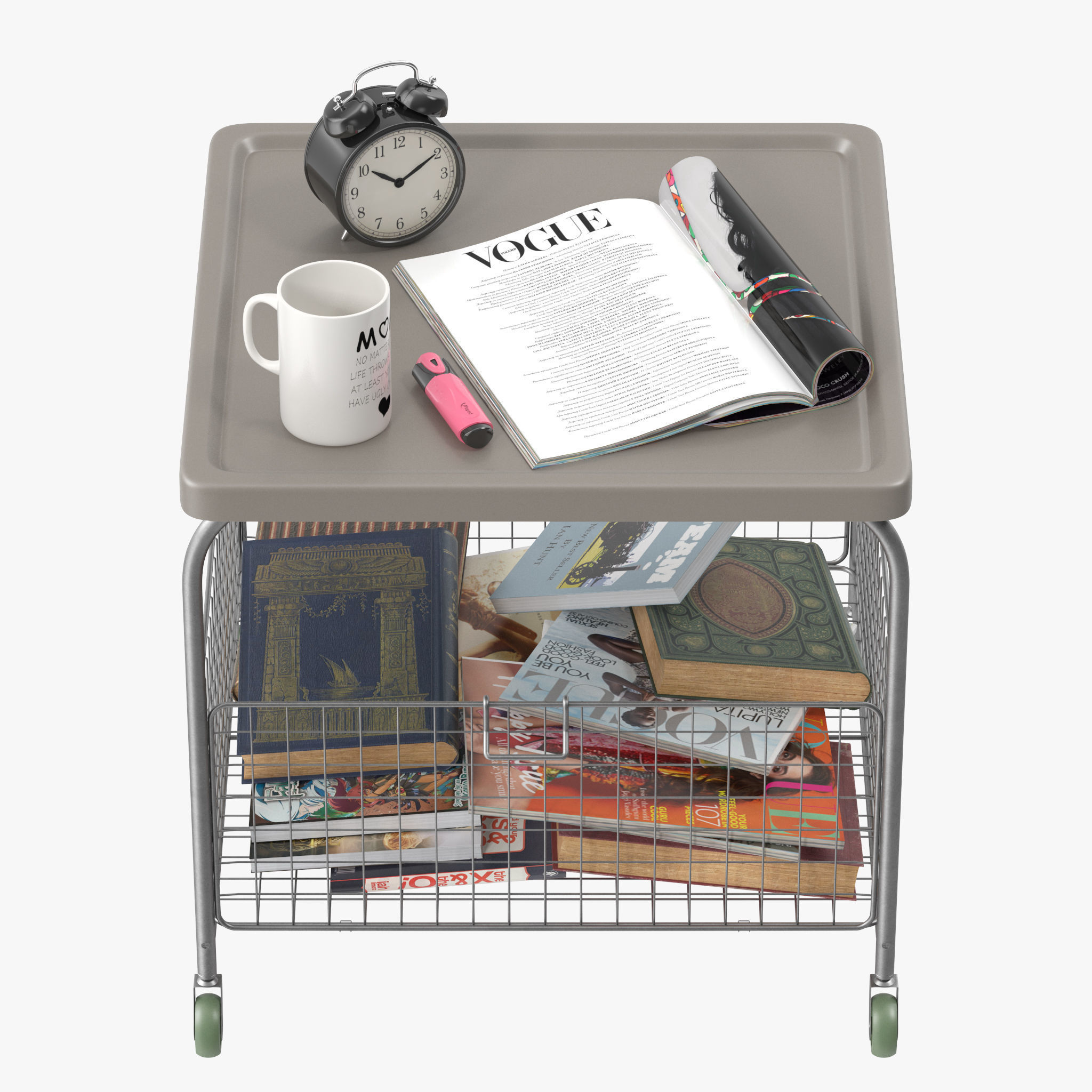 LALLEROD metal cart with books 3D model_3