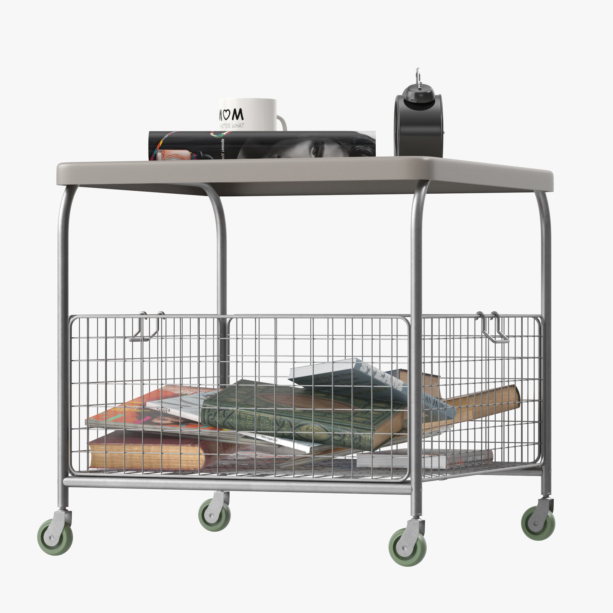 LALLEROD metal cart with books 3D model_5