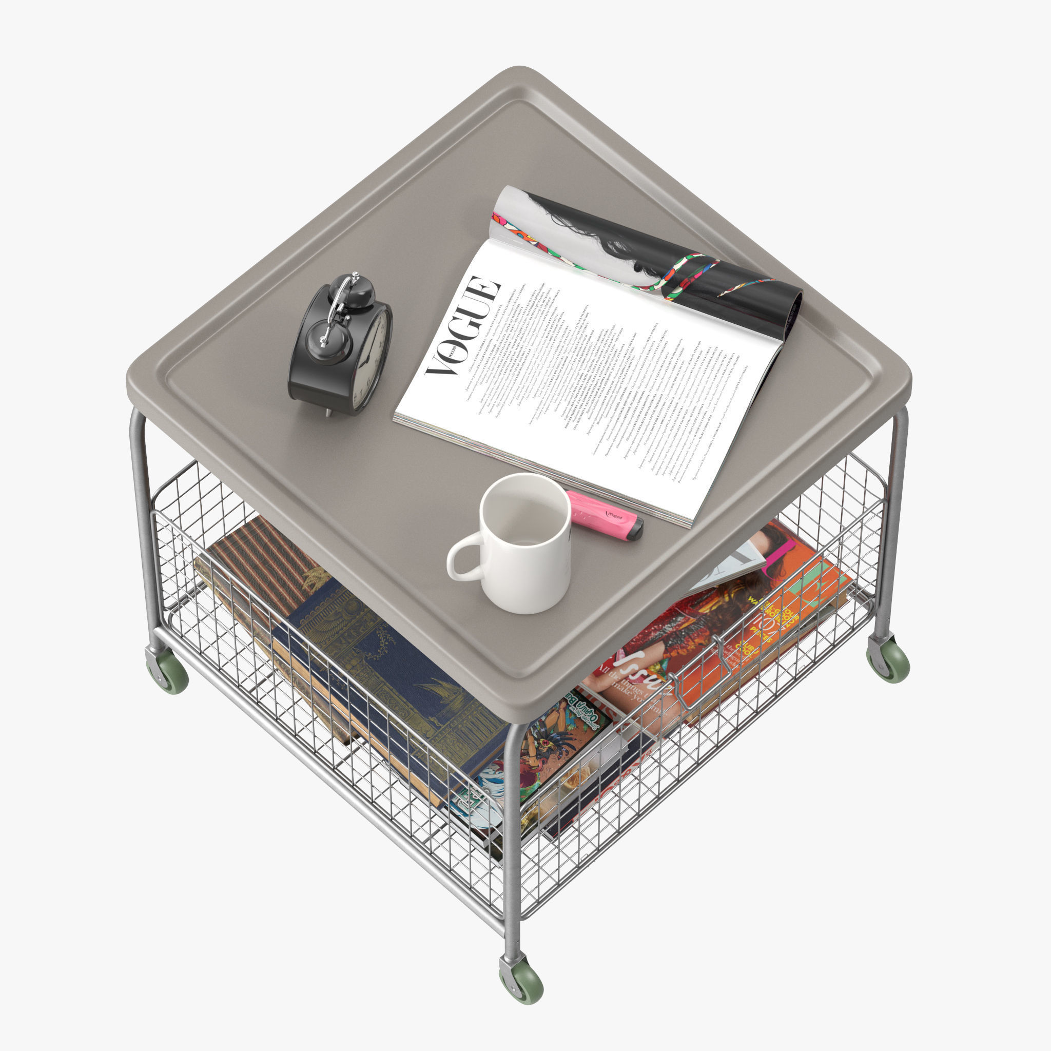 LALLEROD metal cart with books 3D model_6