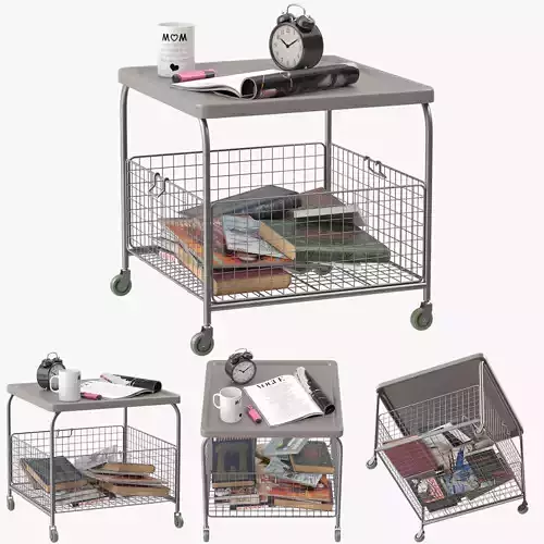 LALLEROD metal cart with books