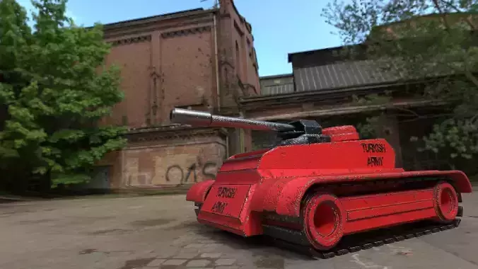 3D Turkish Army Low Poly Tank - Turkiye Armali Dusuk Poli Tank