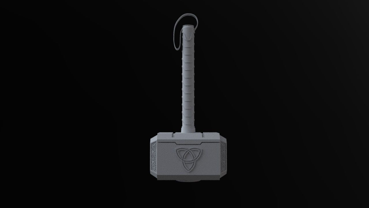 thor hammer milnor 3d printing stl 3D model_2