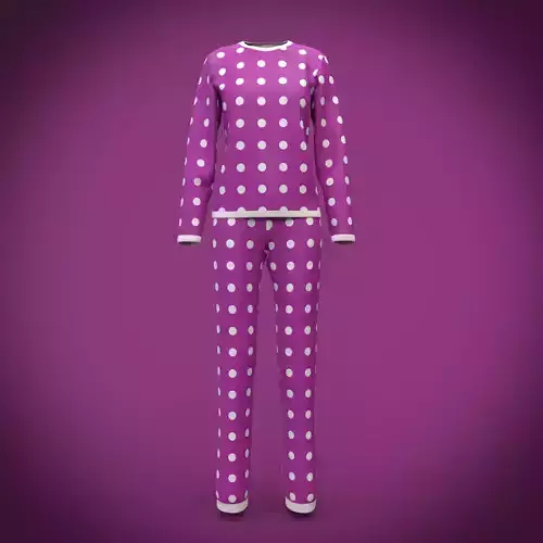 cute pyjamas - polka dots pajamas Low-poly 3D model