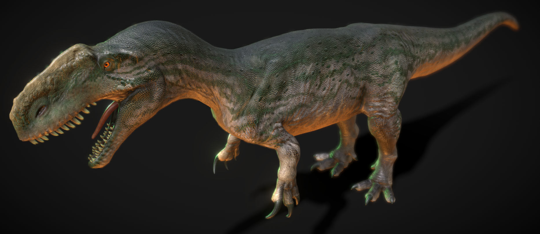 Dinosaur Monolophosaurus Low-poly 3D model_2
