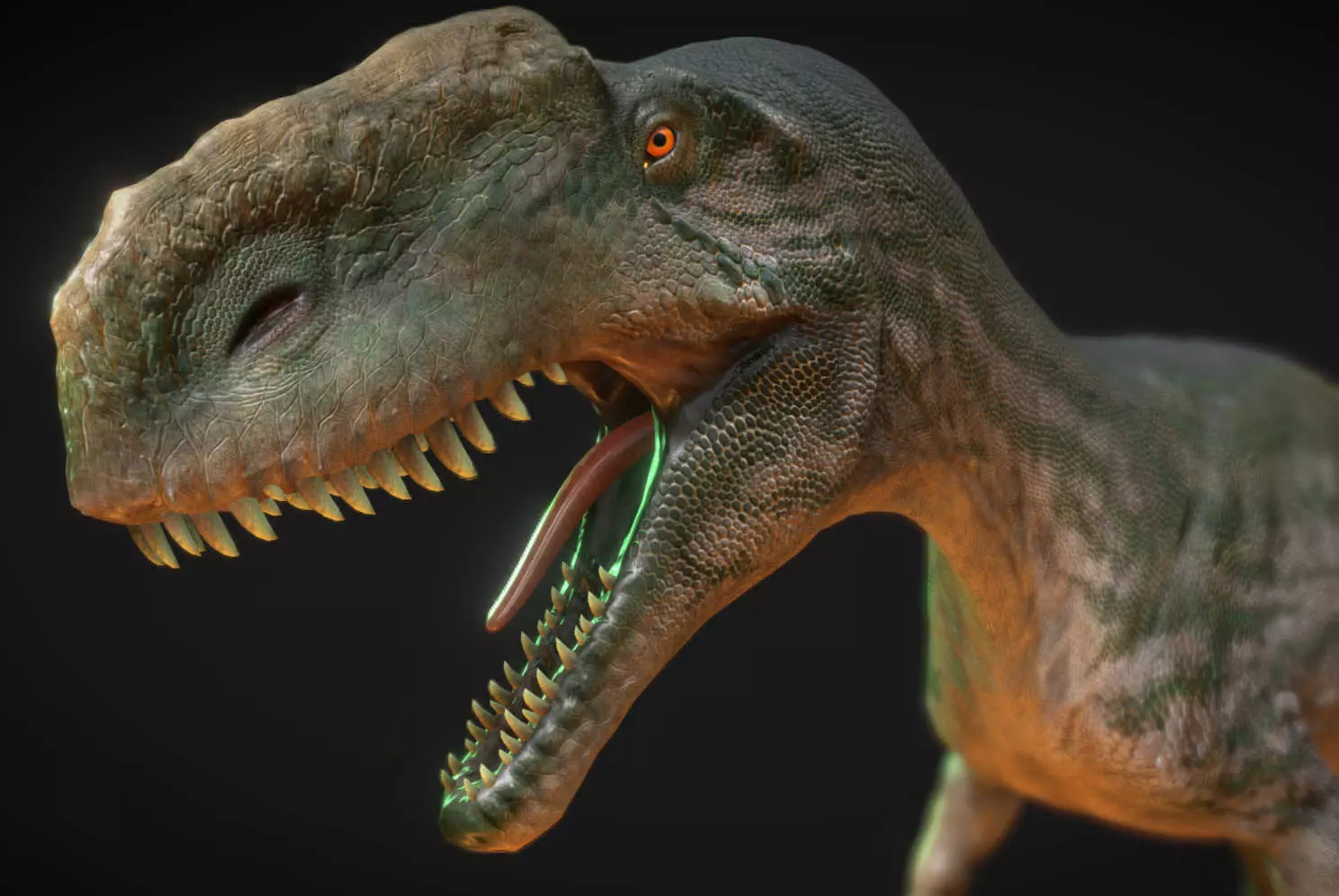 Dinosaur Monolophosaurus Low-poly 3D model_0