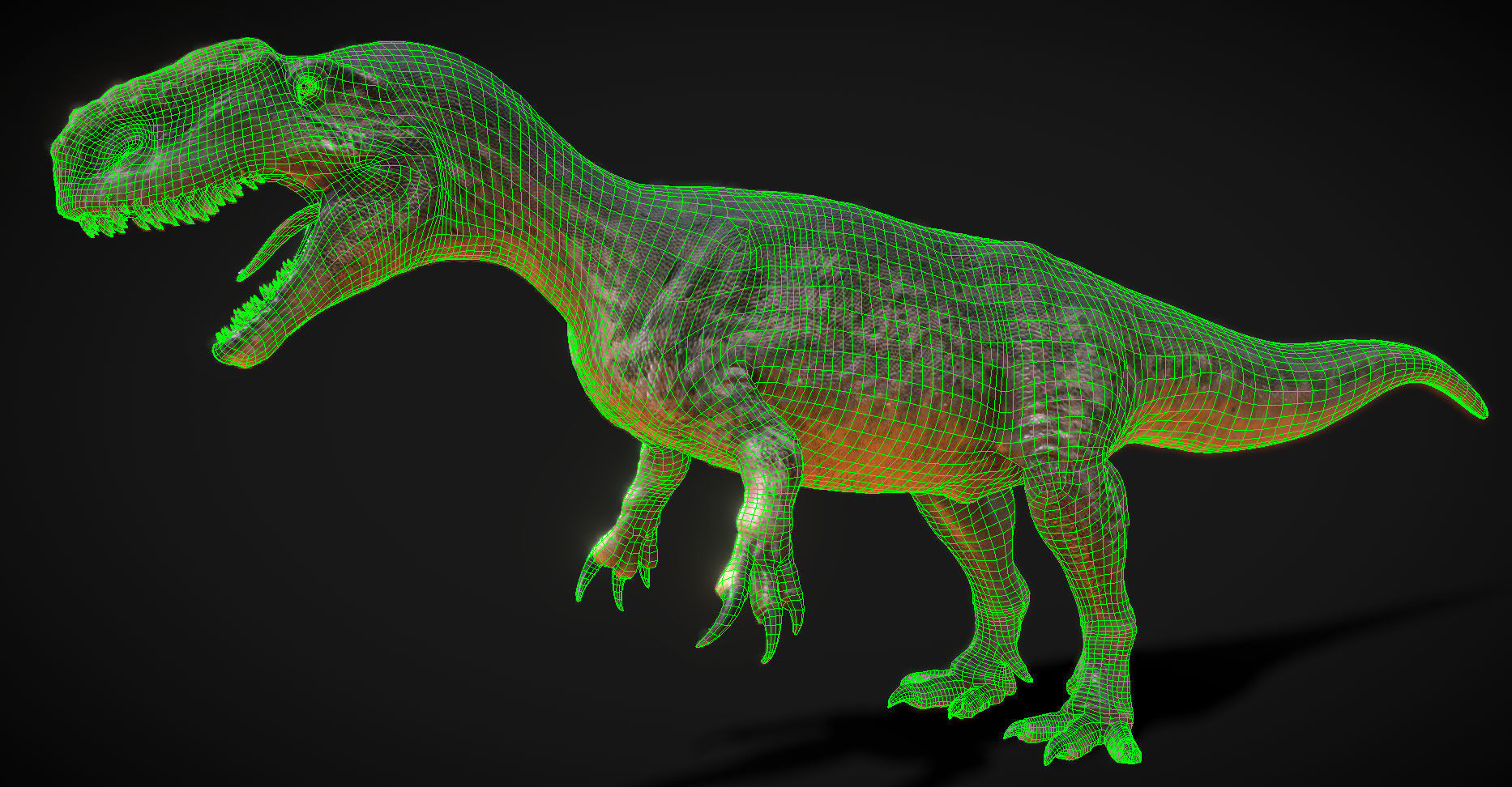 Dinosaur Monolophosaurus Low-poly 3D model_7