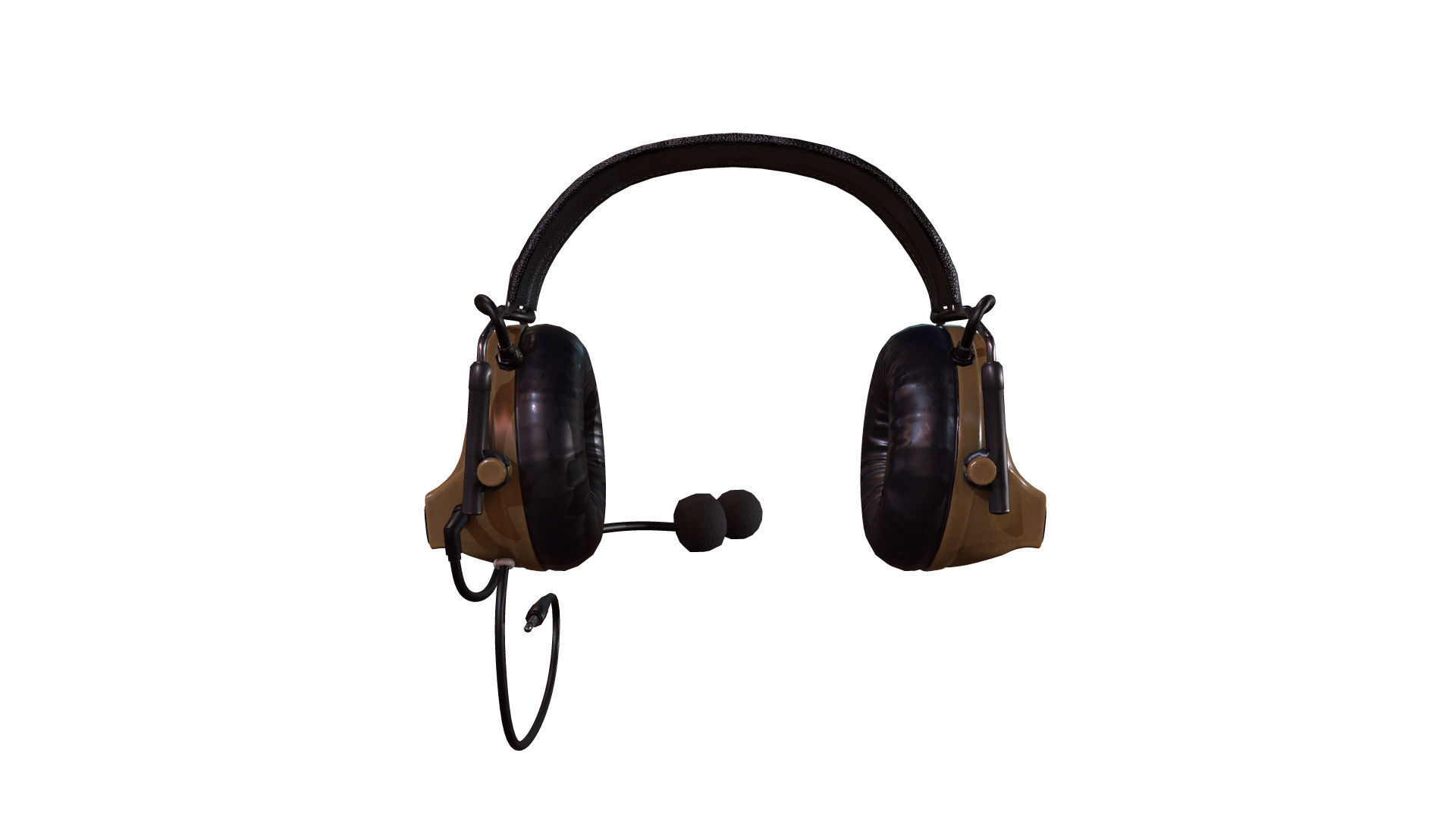 Military Headphone Low-poly 3D model_4