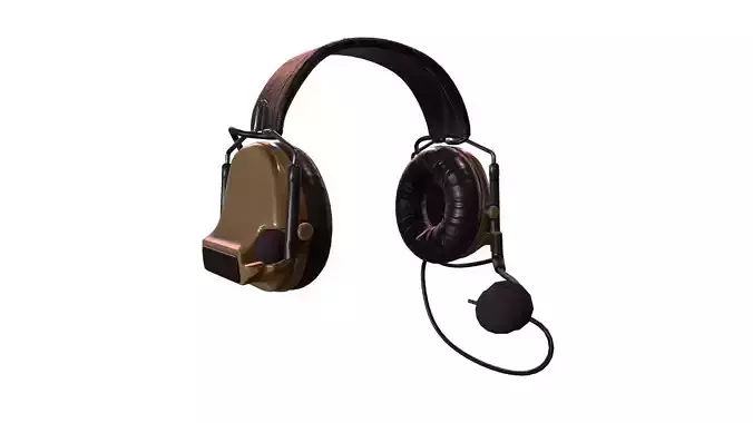 Military Headphone Low-poly 3D model Military Headphone Low-poly 3D model