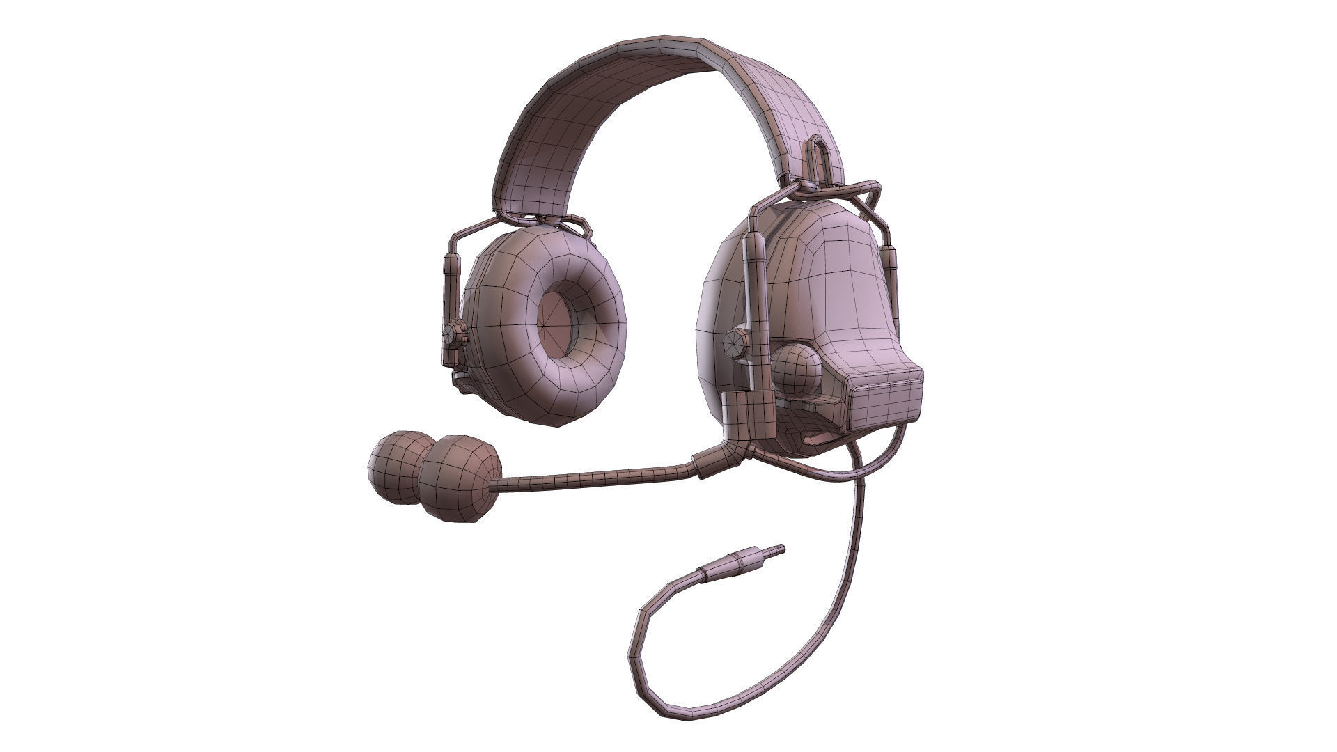 Military Headphone Low-poly 3D model_15