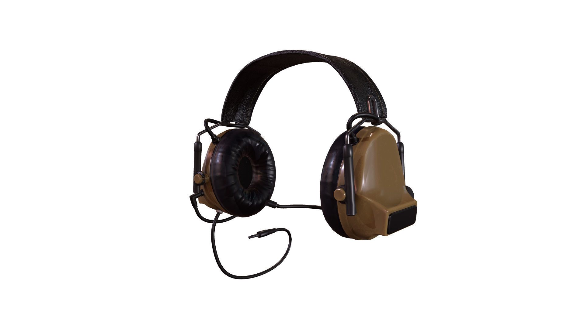 Military Headphone Low-poly 3D model_3