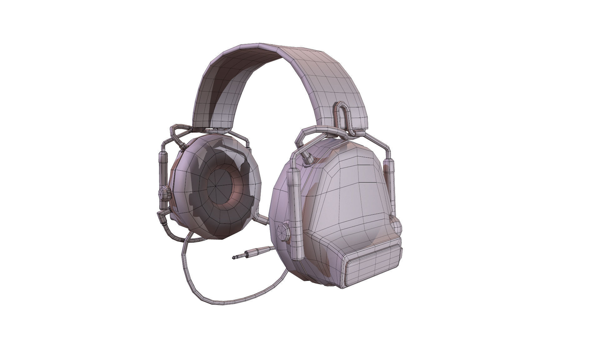 Military Headphone Low-poly 3D model_14