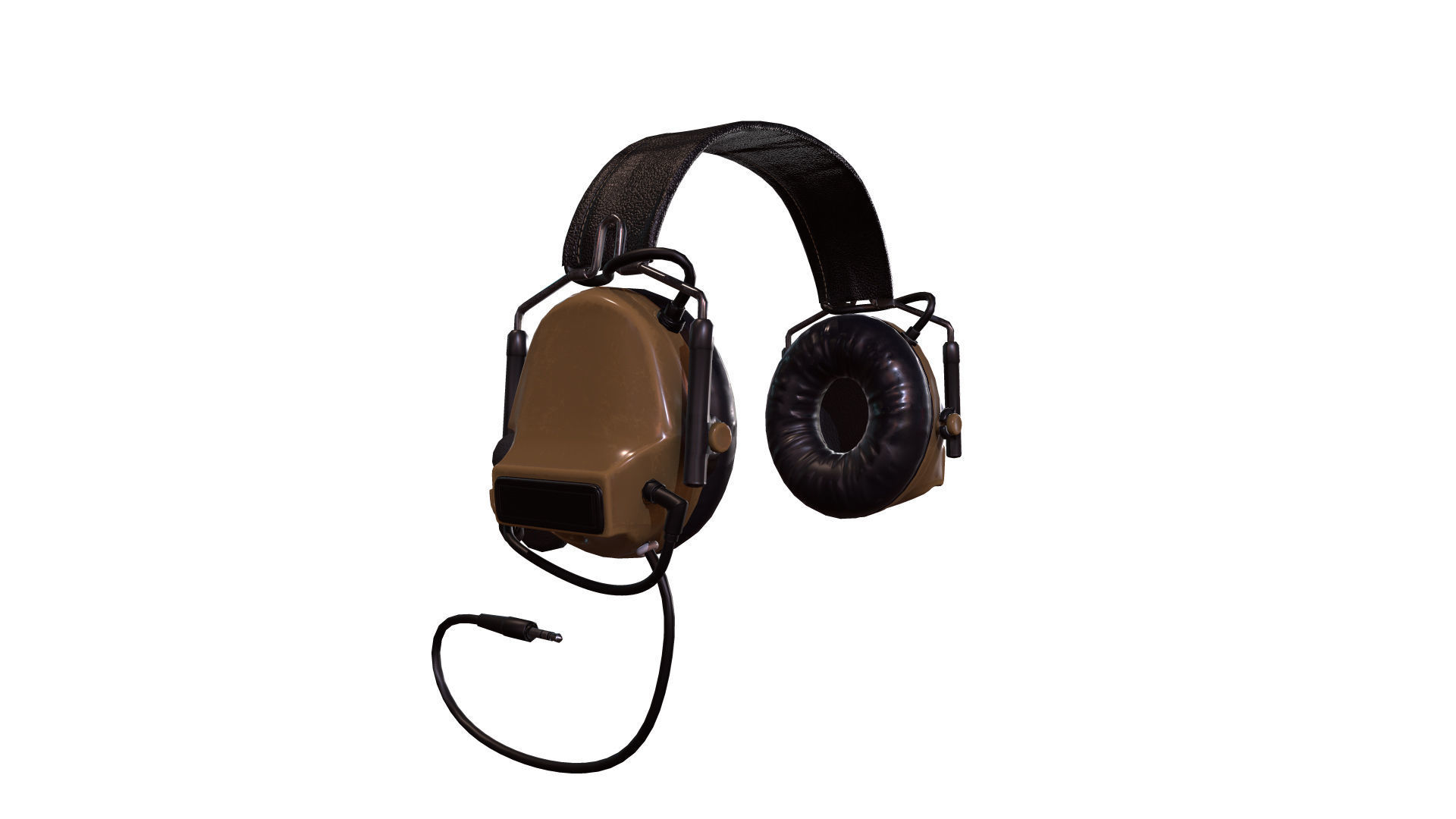 Military Headphone Low-poly 3D model_5