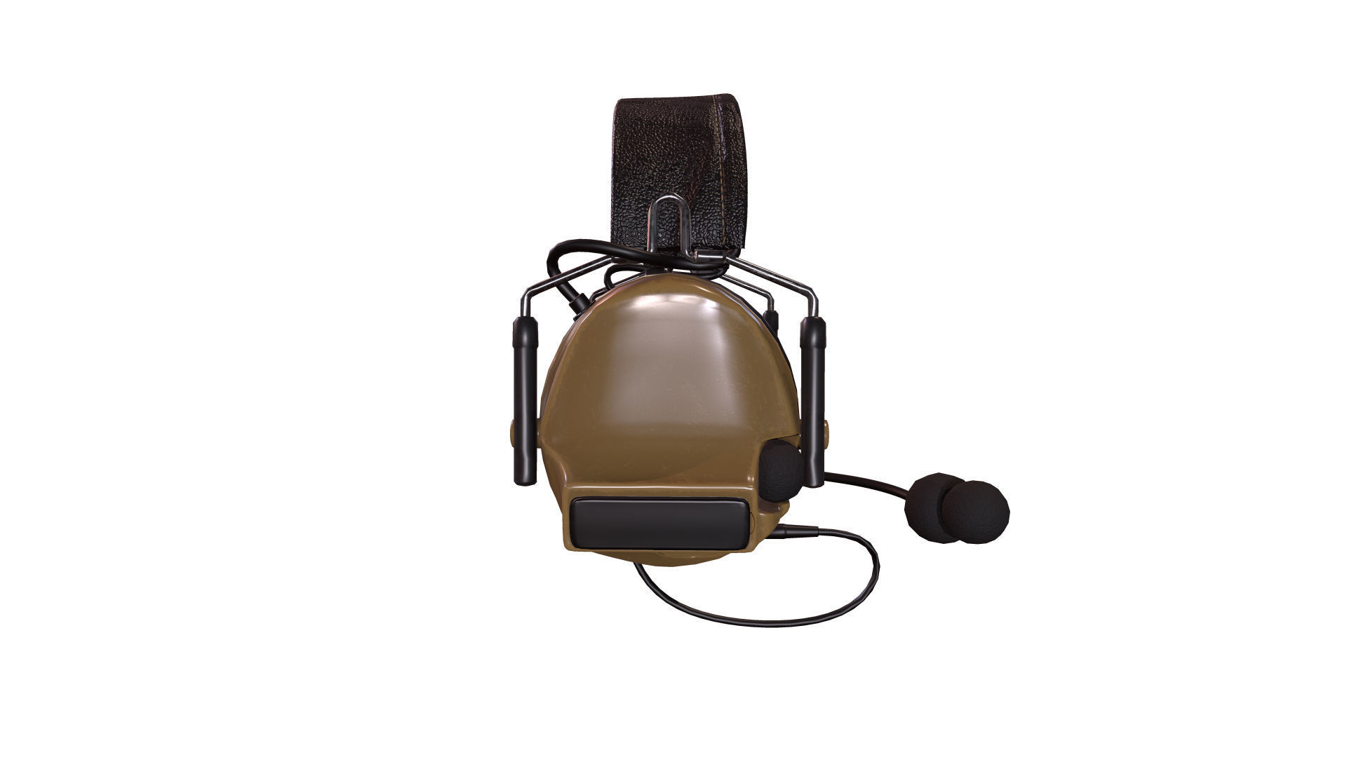 Military Headphone Low-poly 3D model_2