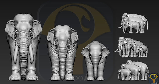 Elephant asian 3D print model