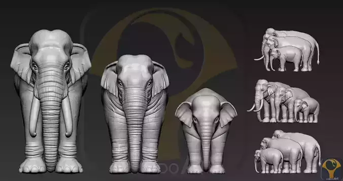 Elephant asian 3D print model