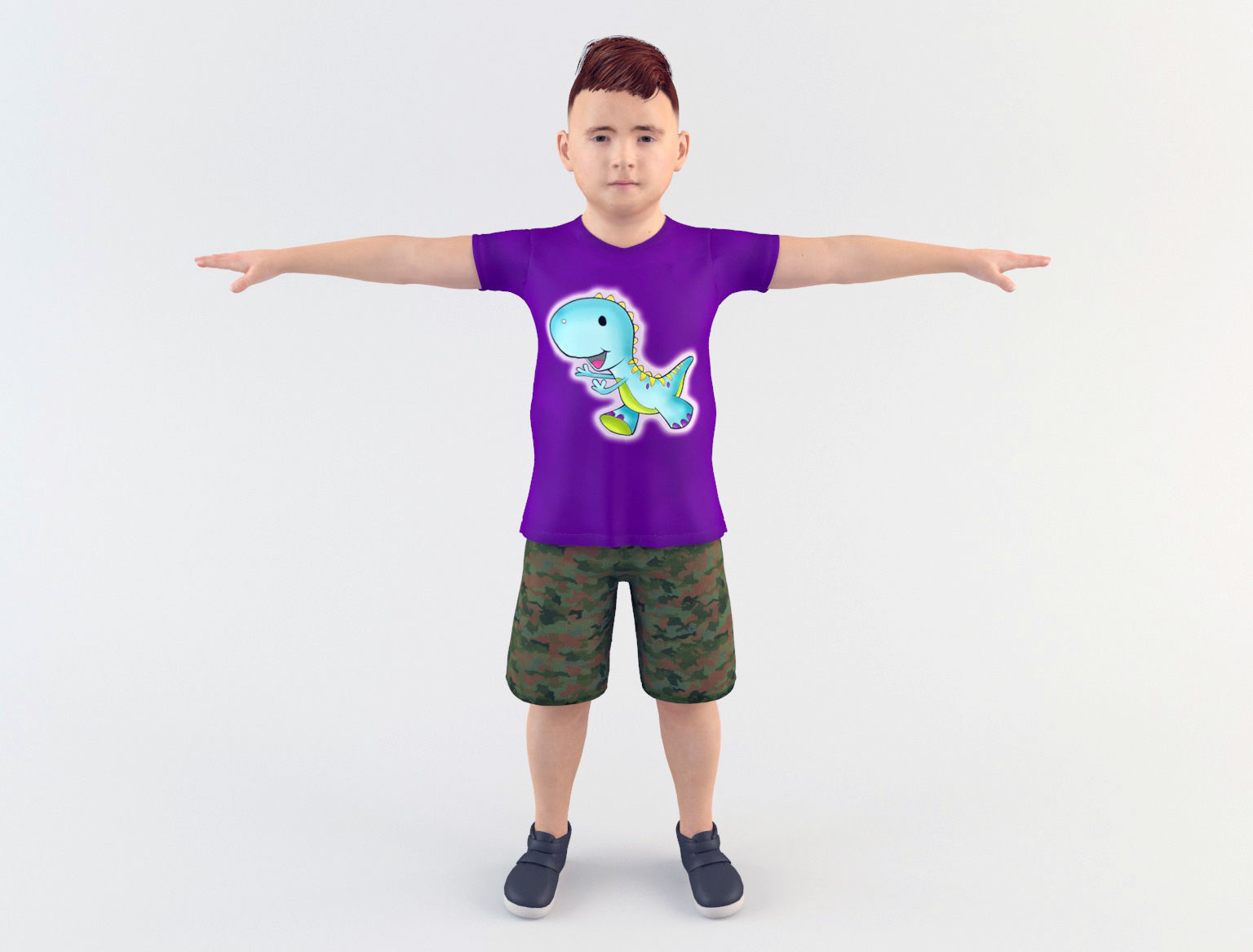 Boy 8 in shirt 3D model_1