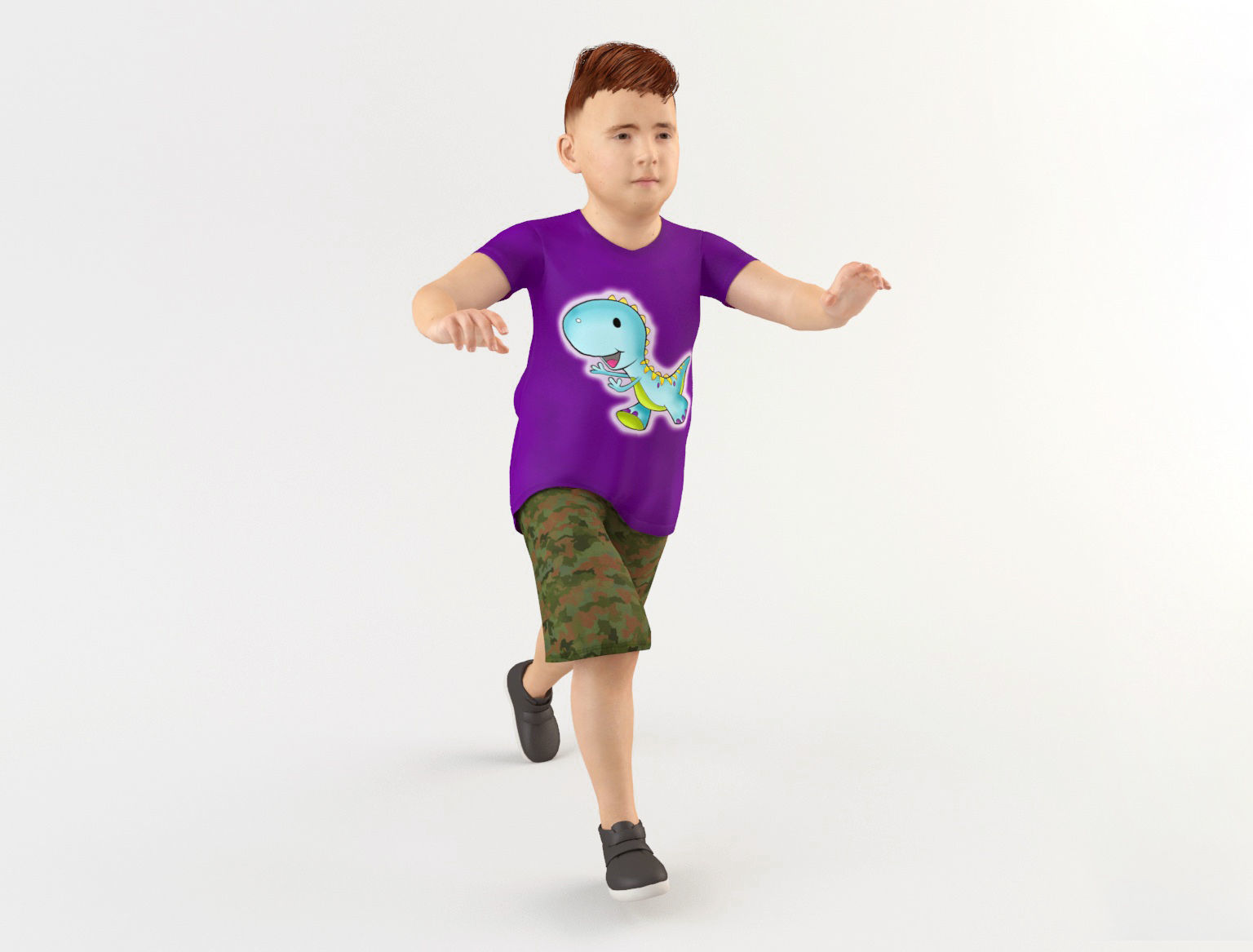 Boy 8 in shirt 3D model_9