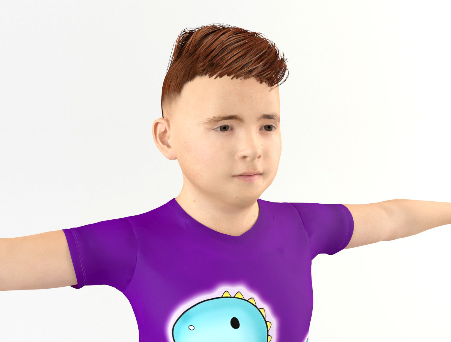 Boy 8 in shirt 3D model_6